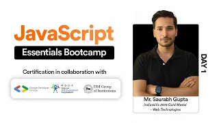 Day 1 Introduction to JavaScript JavaScript Essentials Bootcamp 3 Days
