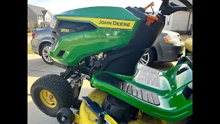 How to Change Mower Blades on your John Deere S100 Lawn Tractor 42 Deck