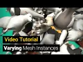 Varying Mesh Instances with color animation and textures - Tutorial