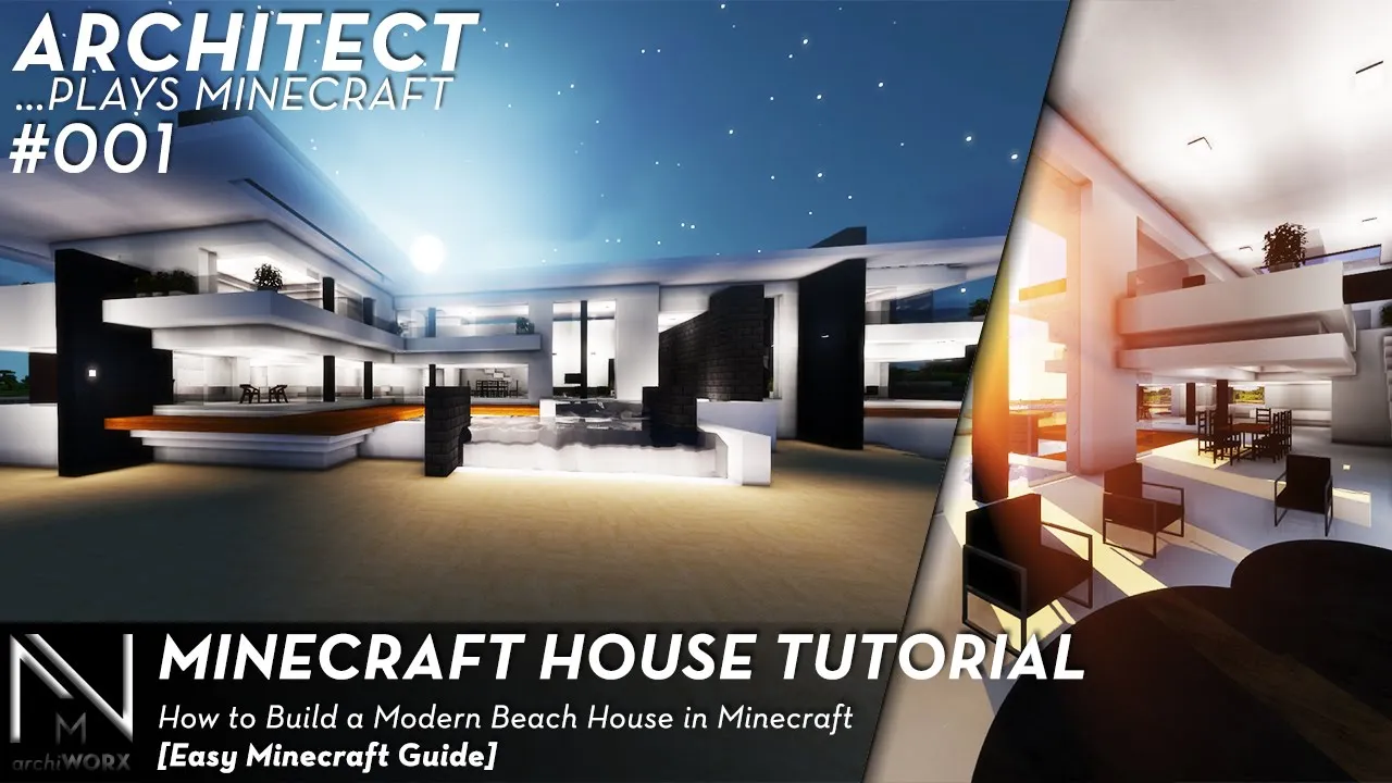 Minecraft Modern Mansion Tutorial | How to Build a Beach House in Minecraft Tutorial (Architect)