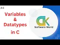 C Variables Data Types - Beginners Guide in Tamil DK