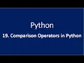 19 Comparison Operators in Python