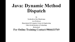 Java Dynamic Method Dispatch Runtime Polymorphism