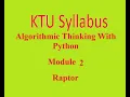 KTU Syllabus Algorithmic Thinking with Python module 2 Raptor software