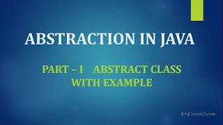 Abstraction in JAVA Part 1 - Abstract Class with Example