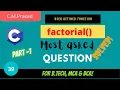Step - 39 How to find the factorial of number factorial using function in C in HINDI