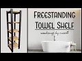 Freestanding Towel Shelf Modern Towel Shelf Tall Bathroom Shelf Home Decor Woodworking DIY