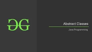 Abstract Classes Java Programming Language GeeksforGeeks