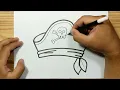 How to draw PIRATES HAT easy