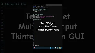 Text Area Widget Multi-line Input Tkinter GUI