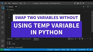 How to swap two variables without using temp variable in python Swap using XOR