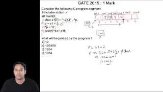 C Programming 25 gate 2015 Question on string and pointer