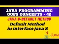 Default Method in Java in interface java interface default method vs abstract class OOPS java