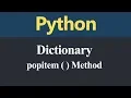 popitem Method in Python Hindi