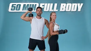 50 Min Full Body Dumbbell Workout at Home - Build Muscle & Strength