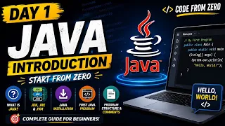 Java Tutorial for Beginners Day 1 - Java Introduction JDK JRE JVM First Program