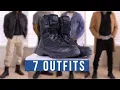 7 Outfits 1 Pair of Combat Boots