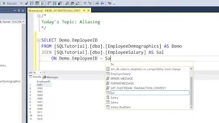 Intermediate SQL Tutorial Aliasing