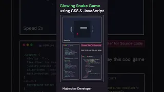 Create Glowing Snake Game Using HTML CSS JavaScript