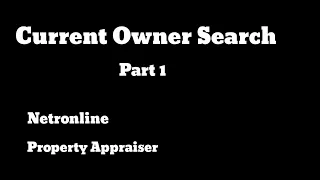 Current Owner Search