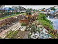Download Lagu First Starting A New Project! Filling Land Using Bulldozer KOMAT'SU D31P Push soil with 5ton Trucks