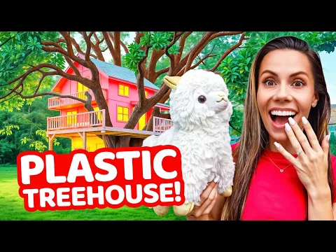 I Built a Treehouse with ONLY Plastic Wrap !