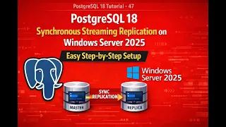 PostgreSQL 18 Synchronous Streaming Replication Setup on Windows Server 2025 Step-by-Step Guide