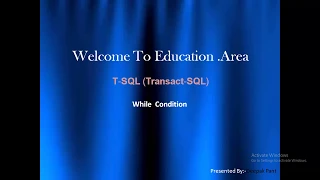 While Condition Transact-SQL