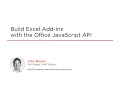 Course Build Excel Add-ins with Office JS APIs