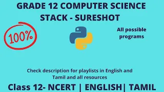 CBSE Computer Science Grade 12 Tamil English 2025 Data Structures Stack PYQ