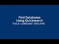 Download Lagu Find Databases Using Quicksearch