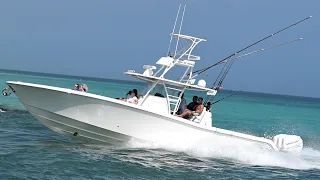 Haulover Inlet Vs Invincible 36 Open Fisherman Boat With Three Mercury 350 HP Outboard - 4K U