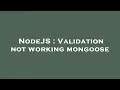 NodeJS Validation not working mongoose