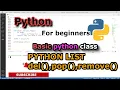 Python list delete data from list Pop Del Remove Method Python for beginners Prozcore