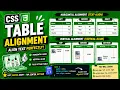 CSS TABLE TEXT ALIGNMENT HORIZONTAL VERTICAL TOP CENTER BOTTOM TUTORIAL