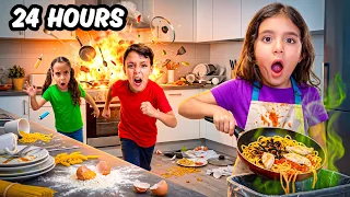 24 ساعة من غير بابا و ماما 😱  حصلت كارثة 🤯فشلنا فى الاختبار  😭!