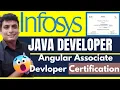 Infosys Java Developer Certification Angular Associate Developer Certification Free Certificate