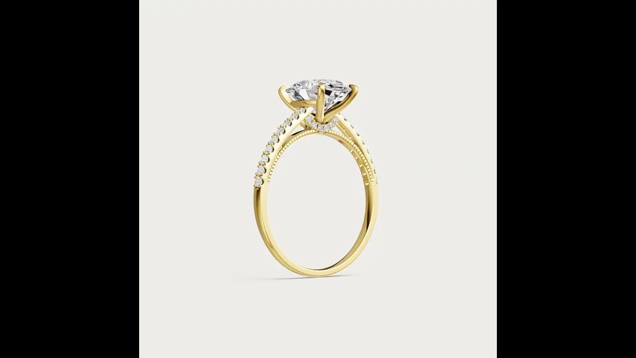 Melina丨Oval Cut Pave Solitaire 2CT Lab Grown Engagement Ring