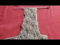 Decreasing cutting of armhole and V v neck shoulder in left side of sweater