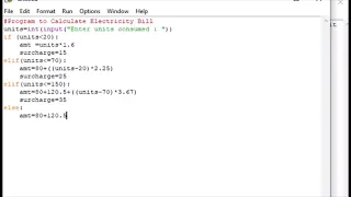 Program to Calculate Electricity Bill