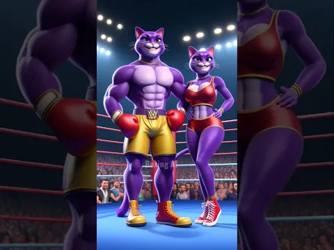 Purple Cat 🆚 Black Panther😱💥 Revenge Of Cat 😭#viralvideo #shorts #trending #boxingai #viral #aiviral
