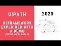 UiPath Re framework Tutorial with a demo using Datatable