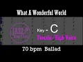 Lagu What A Wonderful World - a backing track with Intro + Lyrics in C (Female) - Jazz Sing-Along