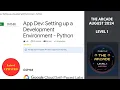 App Dev Setting up a Development Environment - Python Level 1