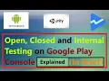 Briefing of different testing tracks on Google Play Console and their requirements for accessing