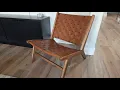Modway Saoirse Faux Leather Wood Accent Lounge Chair in Walnut Brown QUICK OVERVIEW