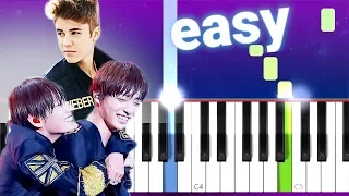 Download Nothing Like Us - Justin Bieber, Jungkook \u0026 V (100% EASY PIANO TUTORIAL) MP3