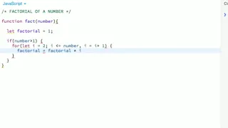 FACTORIAL OF A NUMBER IN JAVASCRIPT New Series