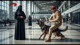 كان الكلب ينبح بجنون على امرأة حامل في مطار سعودي وبعد دقائق اكتشف الجميع الحقيقة الصادمة 