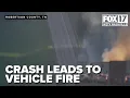 Vehicle fire and multi-vehicle crash leaves I-65 northbound closed in Robertson County